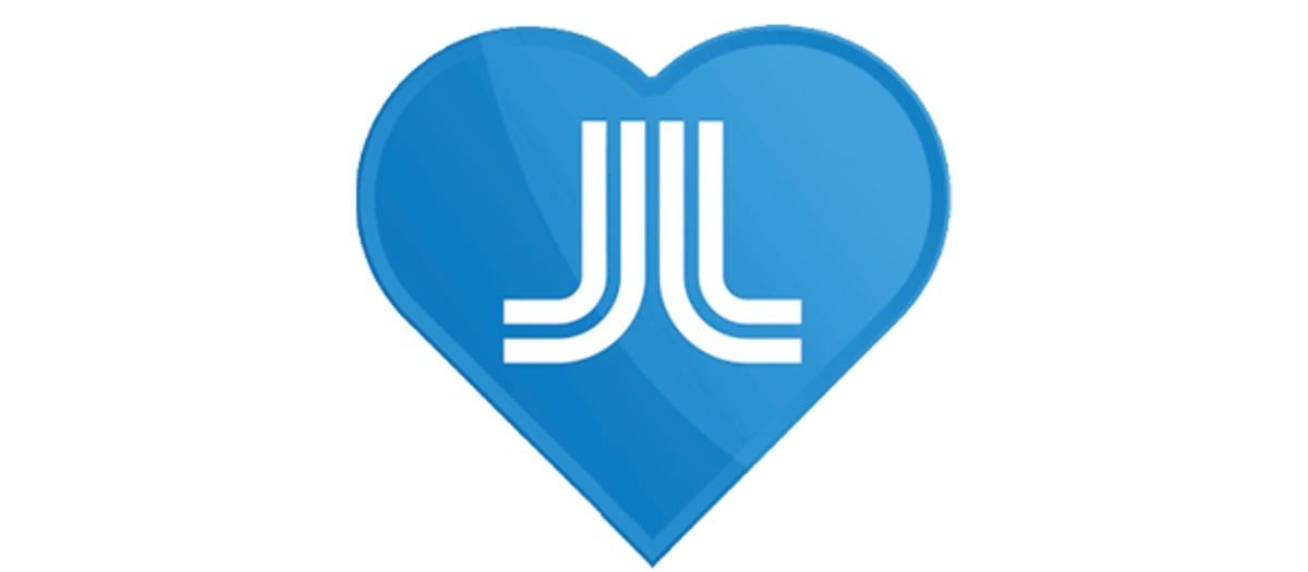 Ett blått hjärta med region stockholms logo inuti.